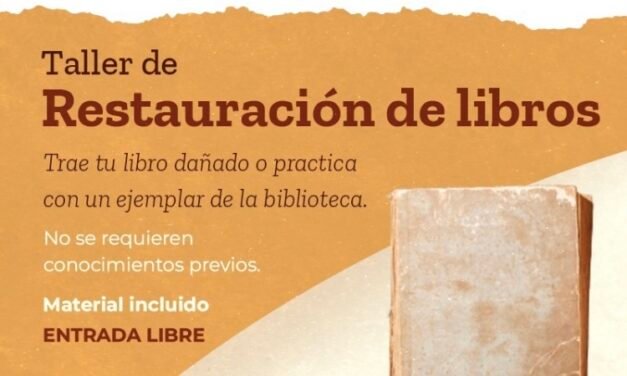Invita IMAC a taller gratuito de restauración de libros